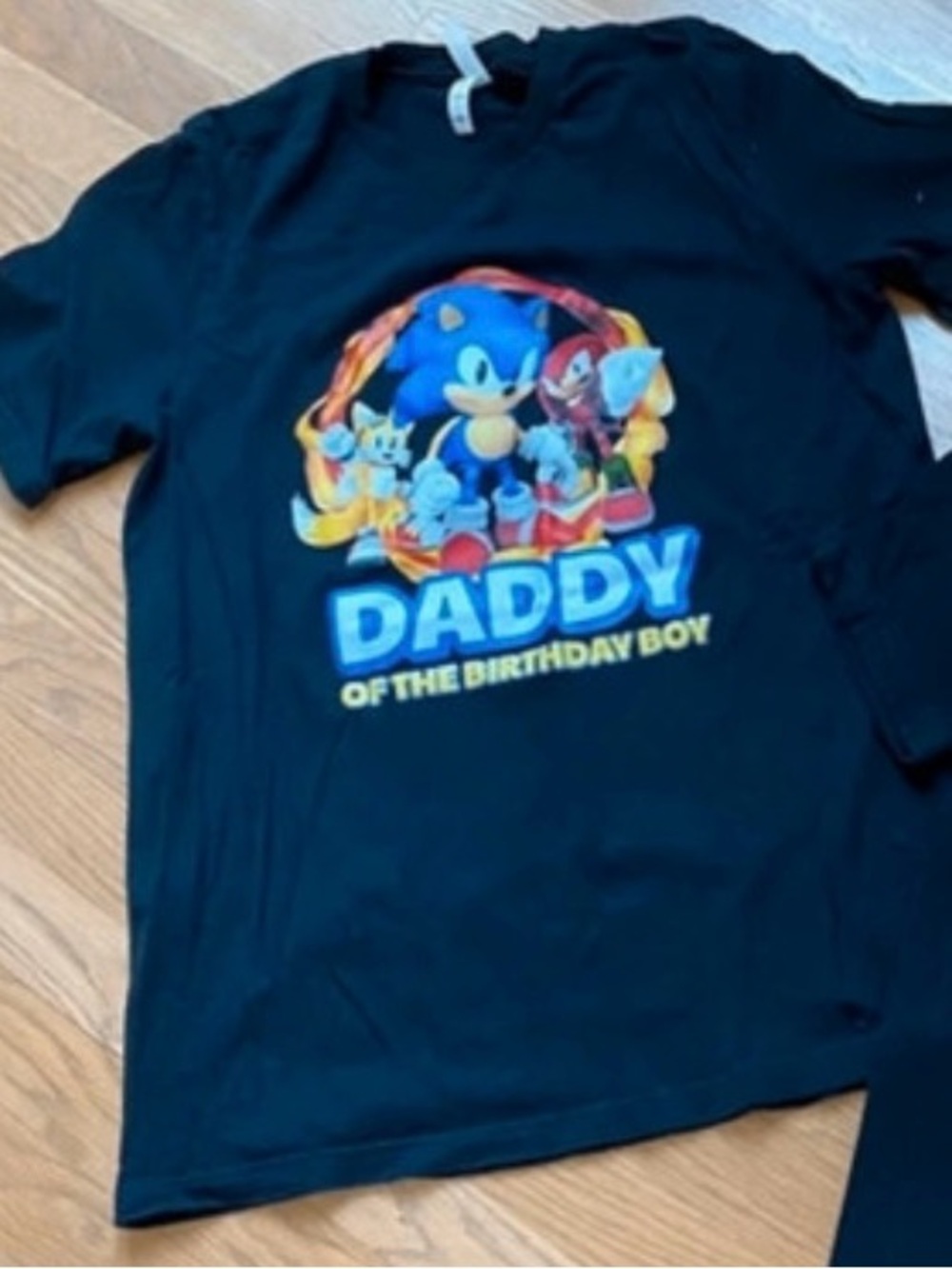 Black Sonic 'Daddy of the Birthday Boy' Graphic Tee Size L